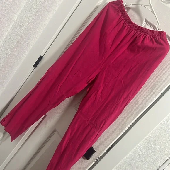 Hot pink linen blend two piece set, size S but fits like m or even large